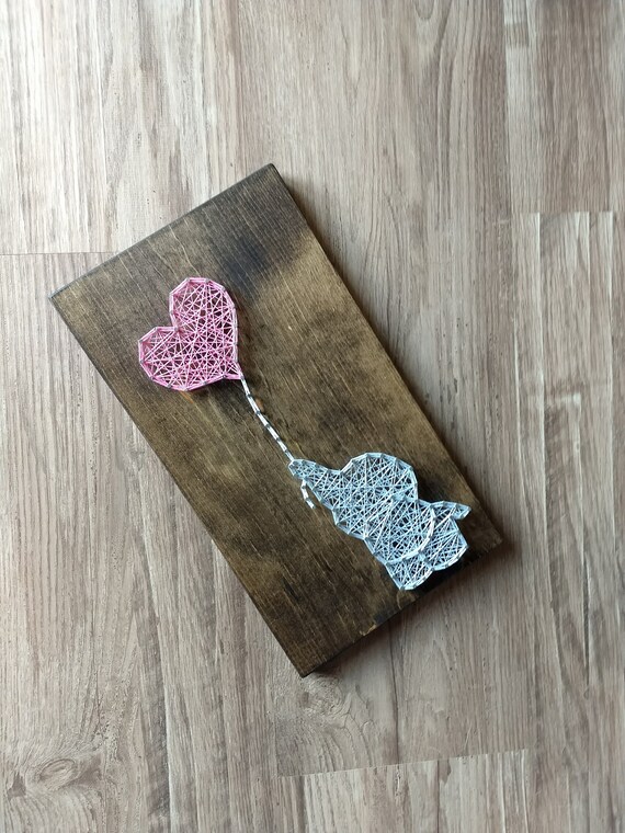 Baby elephant string art baby shower gift baby girl art | Etsy