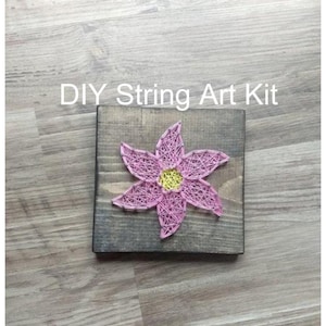 DIY string art kit, Kids string art kit, mini string art kit, flower string art kit, flower diy craft, diy string kit, flower diy string art
