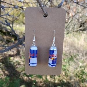 RedBull earrings, drink earrings, Red Bull earrings, Energy Drink earrings, Red Bull jewelry, silly earrings, girls gift, Red Bull