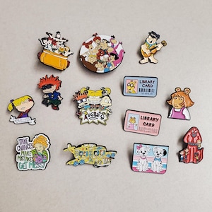nostalgia pins, retro pins, unique pins, 80s pins, tv series pins, 90s pins, nostalgic pins, Rugrats pin, Clifford pin, Magic school bus pin