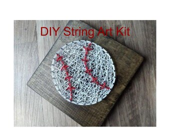 Baseball string art, diy string art, kids diy craft, baseball diy string art, string art diy kit, string art craft, string art baseball, art