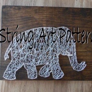 Elephant String Art Pattern, Elephant String Pattern, DIY Elephant ...