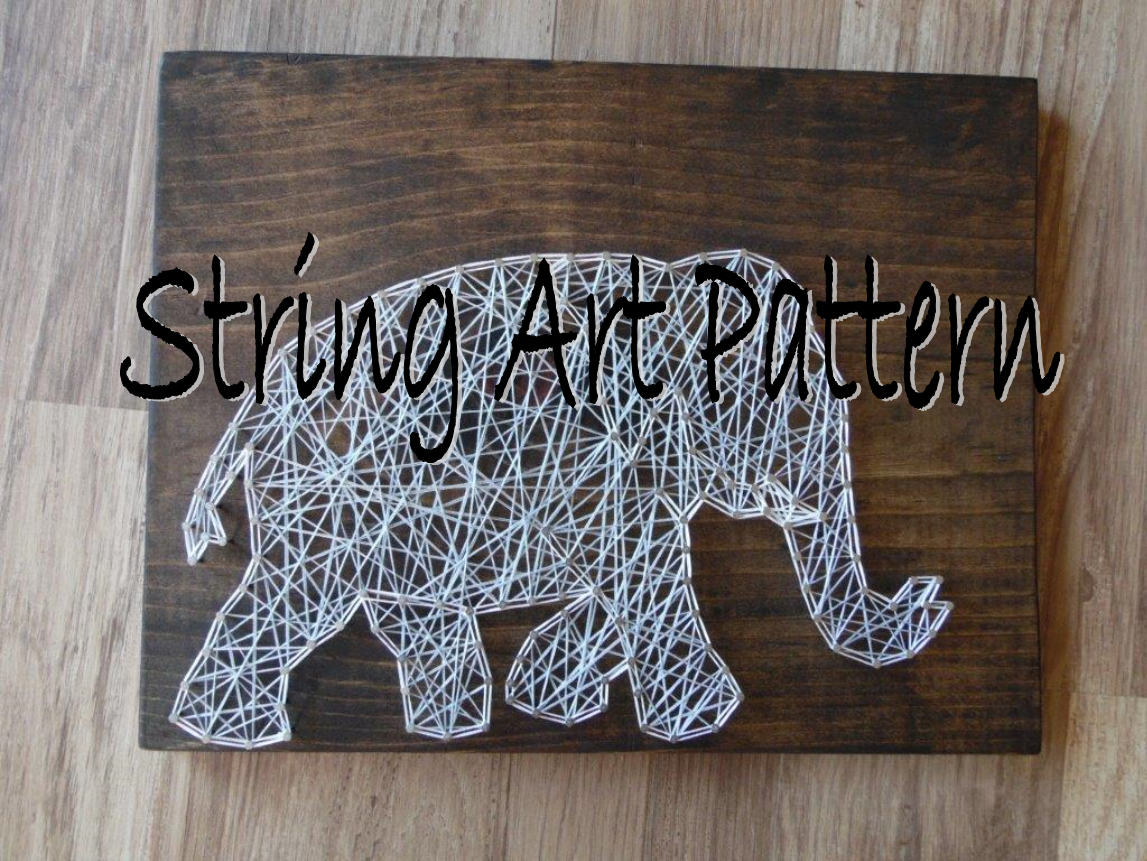 Elephant String Art Pattern Elephant String Pattern DIY | Etsy