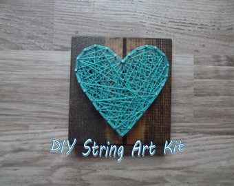 mini heart diy kit, mini kids string art kit, diy string art kit, mini string art kit, heart string art kit, kids diy string art kit, string