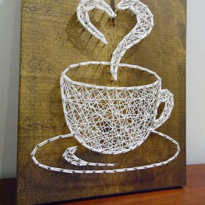 Coffee String Art, Coffee Cup String Art, String Art Coffee Cup, Coffee ...