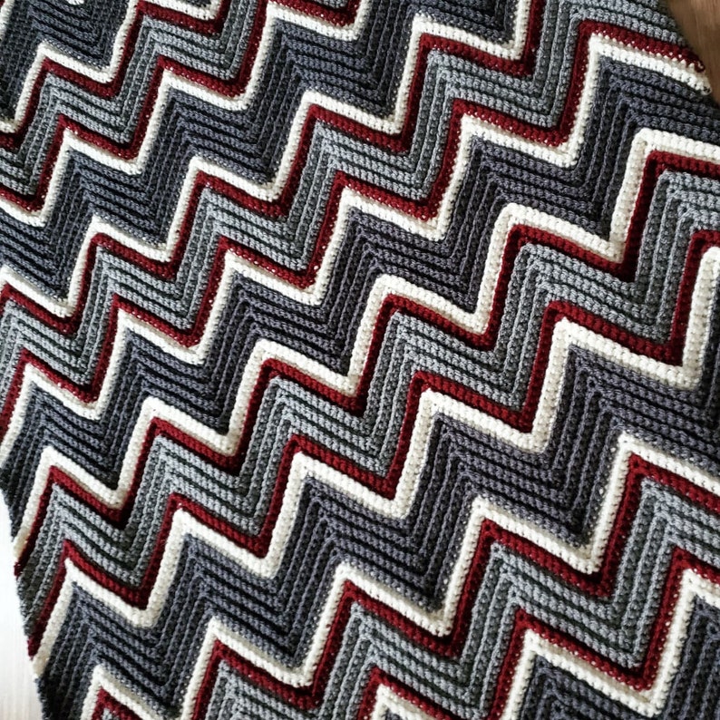 Crochet Lap Blanket Chevron Blanket Crochet Blanket Crochet Etsy