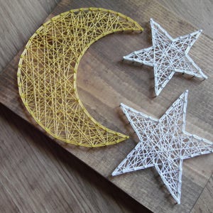 Moon String Art, Star and Moon String Art, Nursery String Art, Star ...