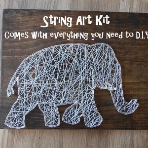 DIY Elephant String Art Kit, DIY String Art Kit, String Art Kit, Elephant String Art Kit, String Art Kit Elephant, DIY Elephant Decor Kit