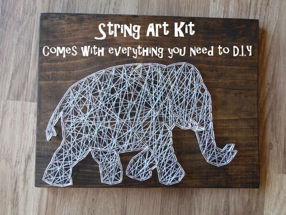 DIY Elephant String Art Kit, DIY String Art Kit, String Art Kit