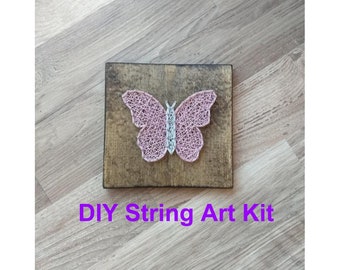 Butterfly string art, kids diy string art, kids diy craft, butterfly string art kit, diy string art kit, string art kit, butterfly art, diy