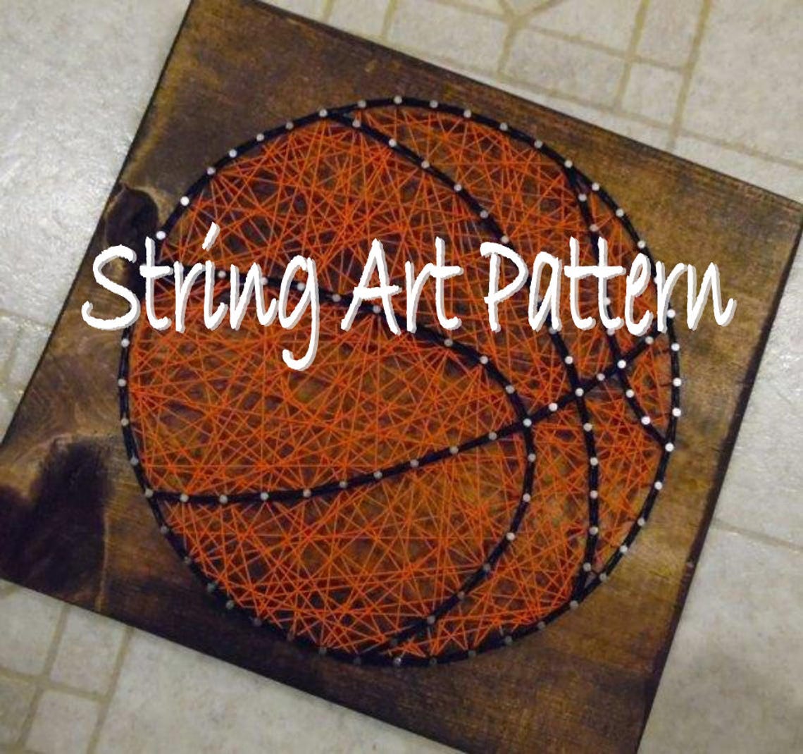 Basketball String Art Pattern Basketball Pattern String Art Etsy