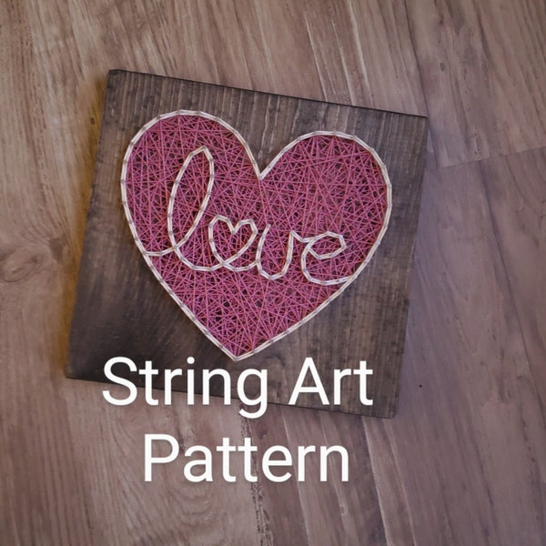 String art pattern, String art template, valentine's day craft, diy valentine's day craft, valentine's heart, kids valentine's craft, heart