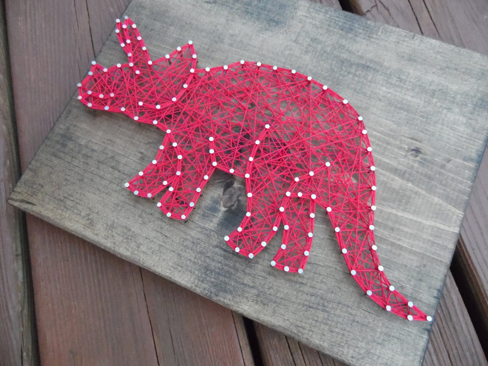 Dinosaur String Art Triceratops String Art Dino String Art Etsy