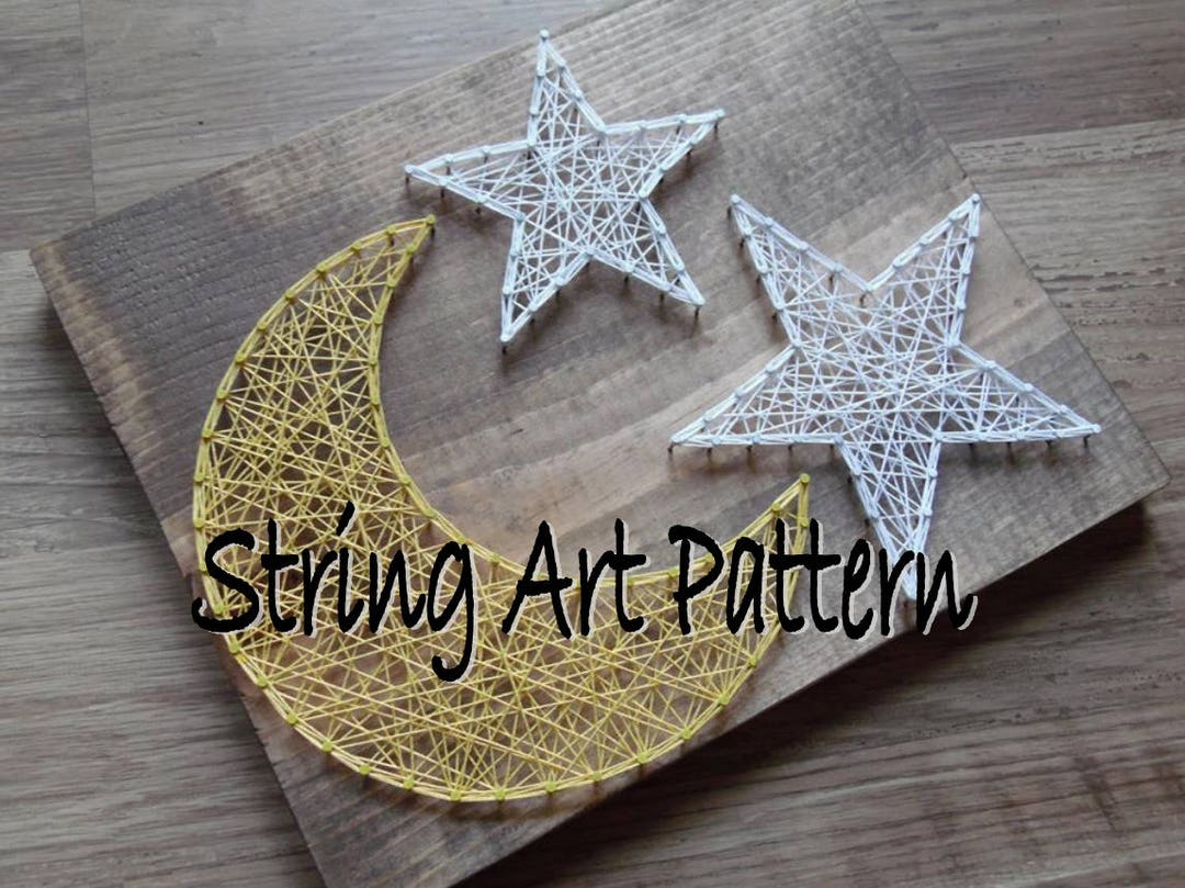 Moon and Star String Art Pattern, String Art Pattern, String Art Moon ...