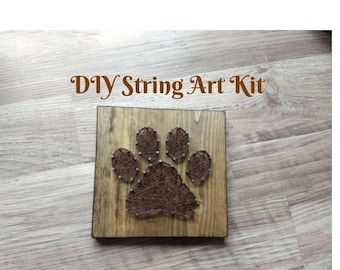 String art kit, kids craft, diy kids craft, paw print string art, diy string art, diy string art kit, diy craft, string art diy, paw print