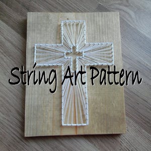 DIY Cross String Art Pattern, Cross String Art Pattern, String Art Cross Pattern, DIY String Art Pattern, Cross Art Pattern, Cross String