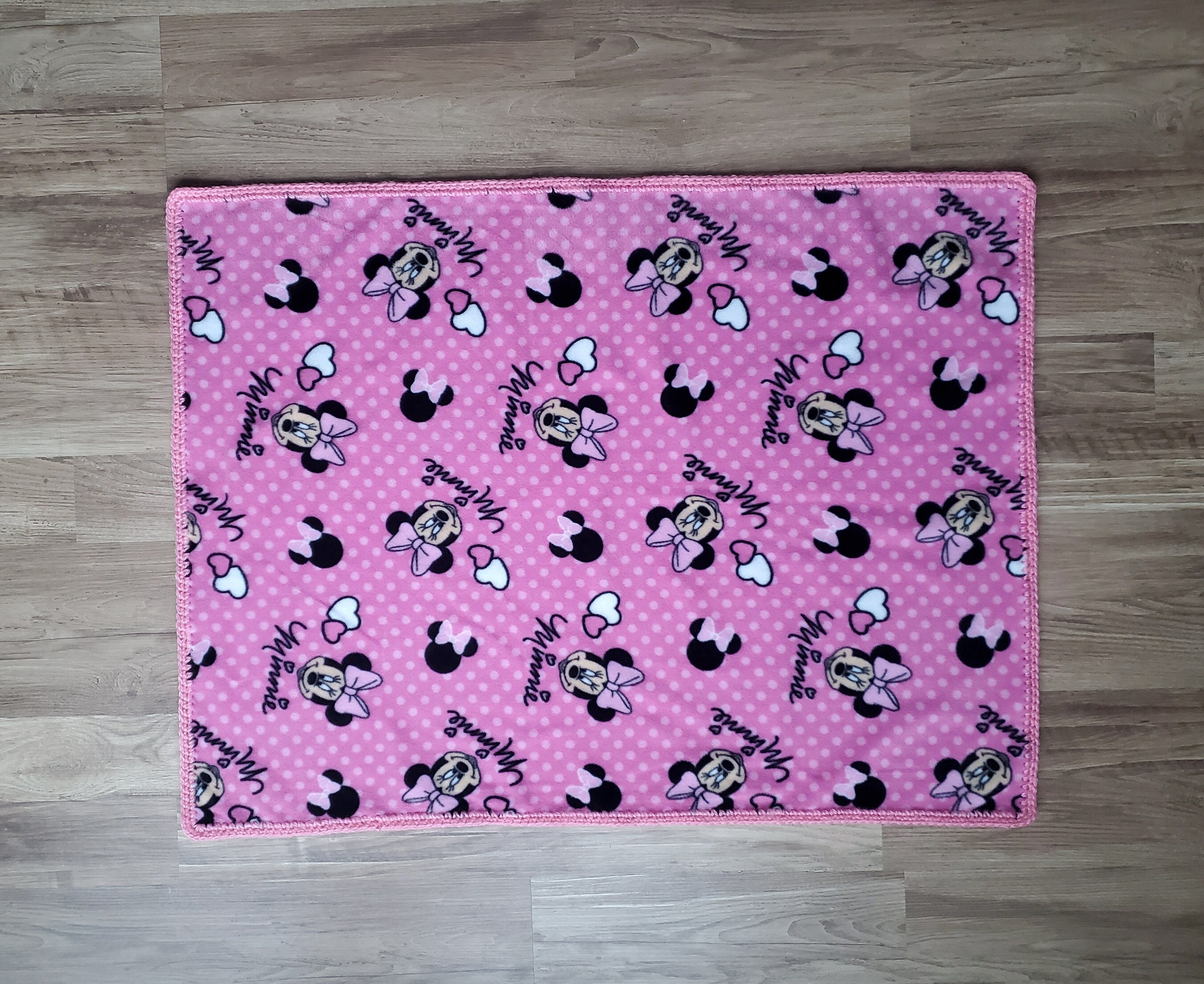 Minnie Baby Blanket Baby Girl Blanket Minnie Mouse Blanket Etsy