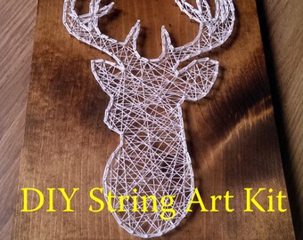 DIY deer String Art Kit, DIY String Art Kit, String Art Kit, deer String Art Kit, String Art Kit deer, DIY deer Decor Kit, Deer diy kit