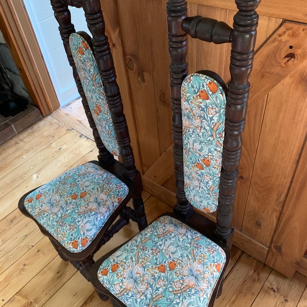 Jacobean Hall Chairs with William Morris Silk