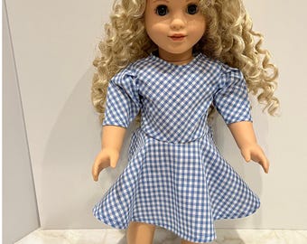 Convient comme les vêtements de poupée fille américaine/Vêtements de poupée de 18 pouces/Robe et chapeau Girly en vichy