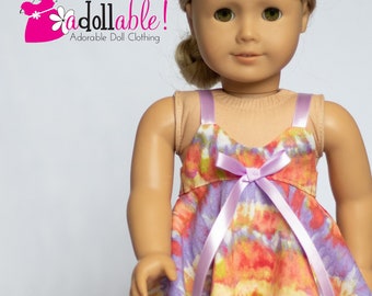 Fits like American Girl doll clothes/ 18 inch doll clothes/ Summer Vibes Tie-Dye Pink