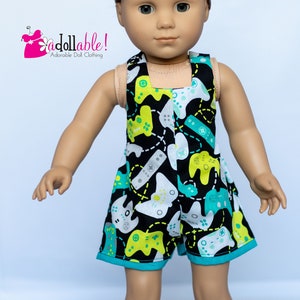 Fits like American boy doll clothes / 18 inch doll clothes / Game On Shortalls