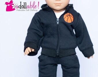 Fits like American boy doll clothes/ 18 inch doll clothes/ Sports Collection Basketball Jacket and Jogger Pants Separates
