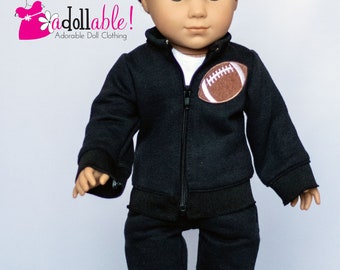 Fits like American boy doll clothes/ 18 inch doll clothes/ Sports Collection Football Jacket and Jogger Pants Separates