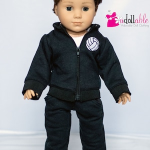 Fits like American boy doll clothes/ 18 inch doll clothes/ Sports Collection Volleyball Jacket and Jogger Pants