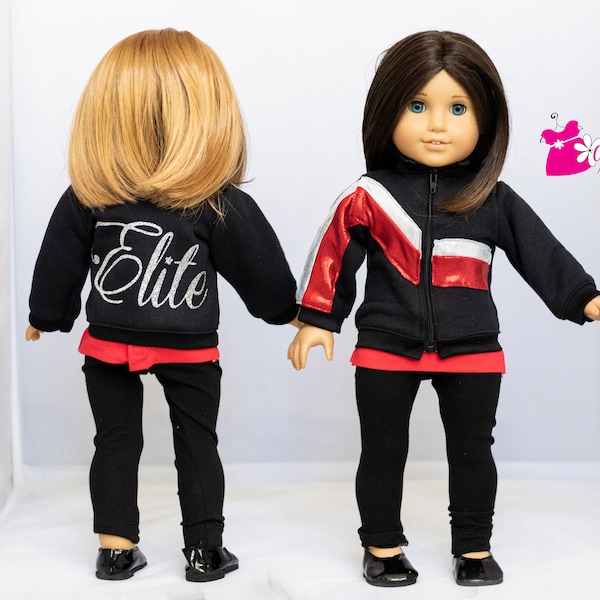 Fits like American Girl doll clothes/ 18 inch doll clothes/ Dance Jacket with Tank Top & Leggings