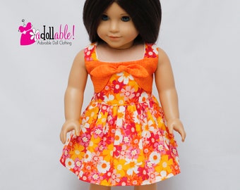 Doll Clothes 18/" Glasses Polka Dot Orange Made To Fit American Girl 18/" Doll