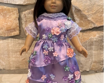 Fits like American girl doll clothes/ 18 inch doll clothes/ Isabela from Encanto Inspired Beautiful Dress