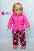 Fits like American Girl doll clothes\/ 18 inch doll clothes\/ Polar Pink Snowsuit Perfect for Girl of the Year 2022