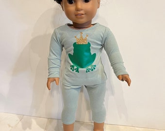 Fits like American Girl doll clothes/ 18 inch doll clothes/ Royal Pajamas Worthy of a Princess