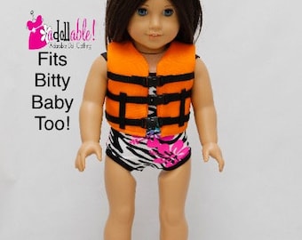 Fits like American Girl doll clothes/ 18 inch doll clothes/ Fun 2 Float Life Jacket