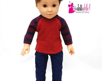Fits like American boy doll clothes/ 18 inch boy doll clothes/ Red Rock Baseball Tee