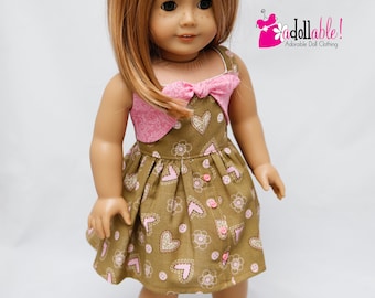 Fits like American Girl doll clothes/ 18 inch doll clothes/ Chocolate Berry Dress