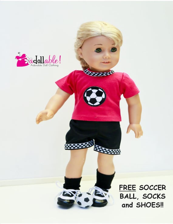 18 Inch Doll Soccer Outfit and Ball Doll Clothes for American Girl