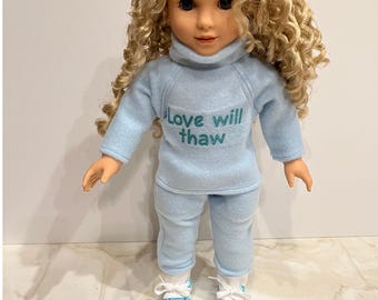 Se adapta a la ropa de muñecas American Girl/ropa de muñecas de 18 pulgadas/Cozy Cuddles Separates - Elsa