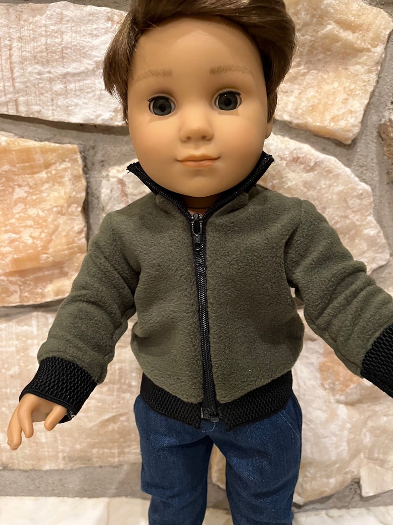 Fits like American boy doll clothes/ 18 inch boy doll clothes/ Mountain Fleece Jacket image 3