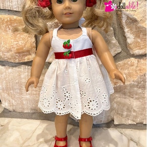 Si adatta come American Girl Doll Clothes/vestiti per bambole da 18 pollici/abito estivo Cherry Cuddler