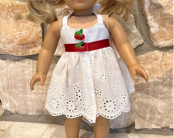 Fits like American Girl Doll Clothes/ 18 inch doll clothes/ Cherry Cuddler Sundress