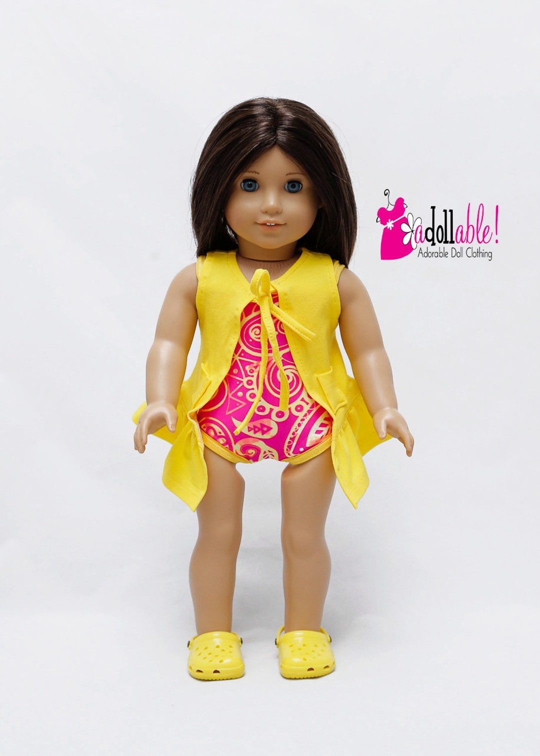 YIJU 18 Inch Doll Clothes Beach Suit Set - 3-Piece Outfit For American Girl Type Dolls