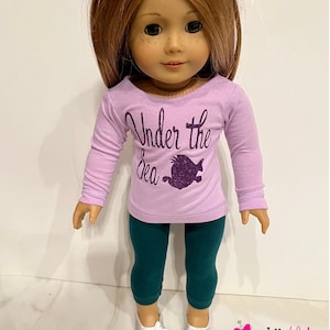 Fits like American Girl doll clothes/ 18 inch doll clothes/ Royal Pajamas Worthy of a Princess - Ariel