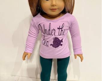 Fits like American Girl doll clothes/ 18 inch doll clothes/ Royal Pajamas Worthy of a Princess - Ariel