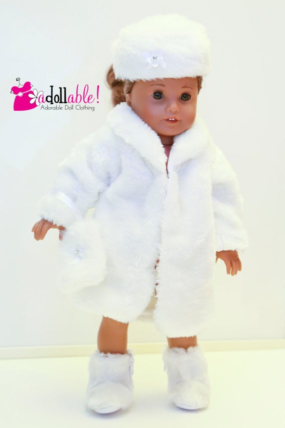 Fur coat fits 18 " dolls and  American girl dolls. 