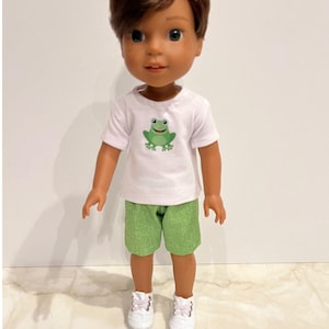 Fits like American boy doll clothes/ 14.5 inch doll clothes/ Bryant&#39;s Friendly Frog Outfit