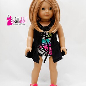 Fits like American Girl doll clothes/ 18 inch doll clothes/ Wild Paradise Swimming Suit and Black Cover-Up