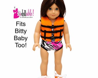 American Girl 18 Inch Doll Life Jacket, Ripstop Nylon Water Sport Accessory