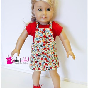 Passt wie American Girl Puppenkleidung / 18 Zoll Puppenkleidung / Rotes Top mit Tan Floral Pullover